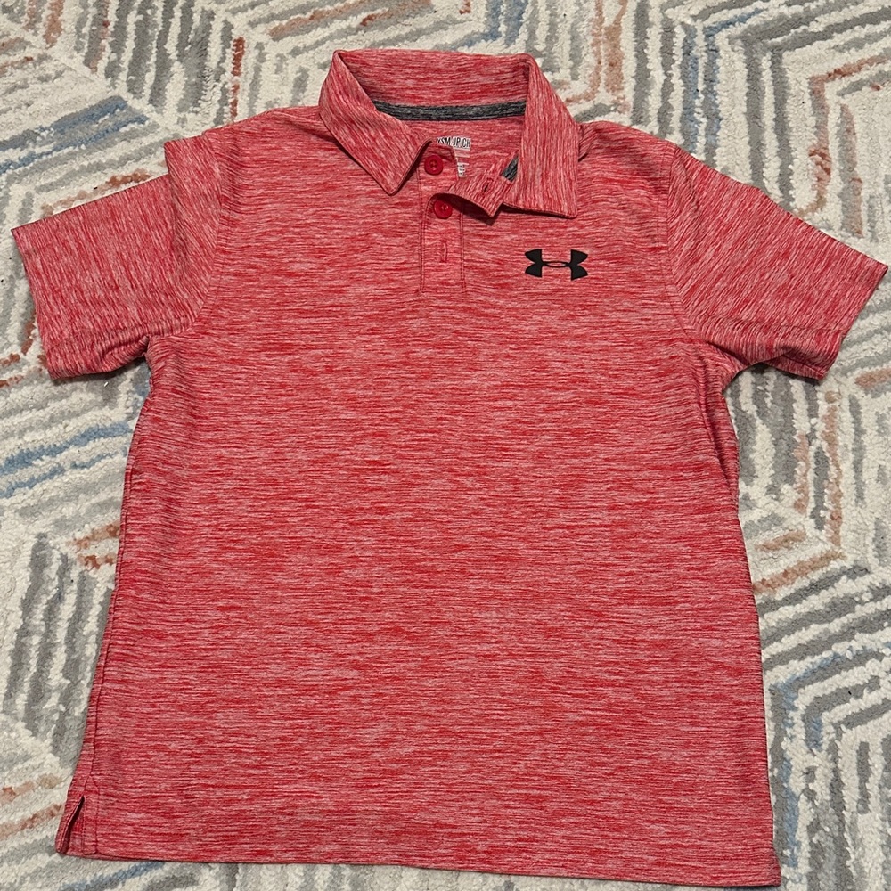 Under Armour Kids Heathered Red Polo